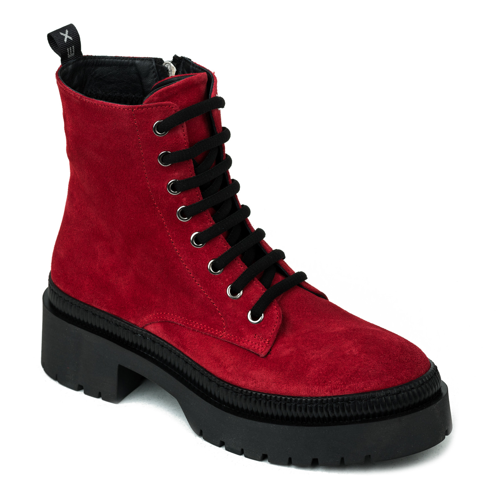 Leather ankle boots B046 - RED
