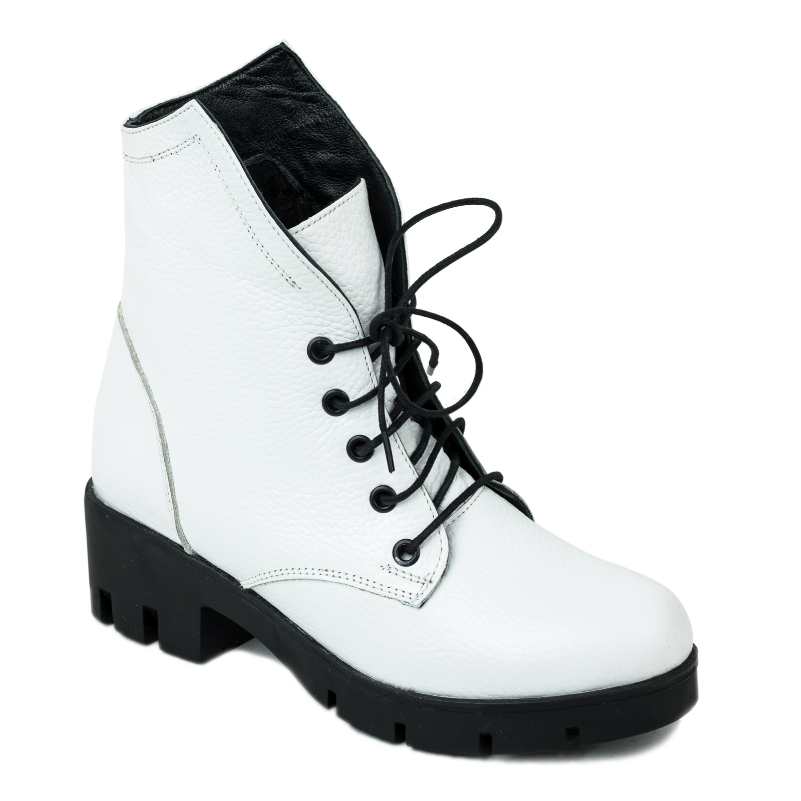 Leather ankle boots B055 - WHITE