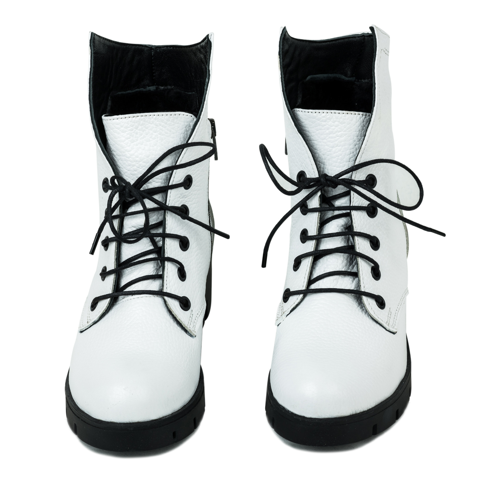 Leather ankle boots B055 - WHITE