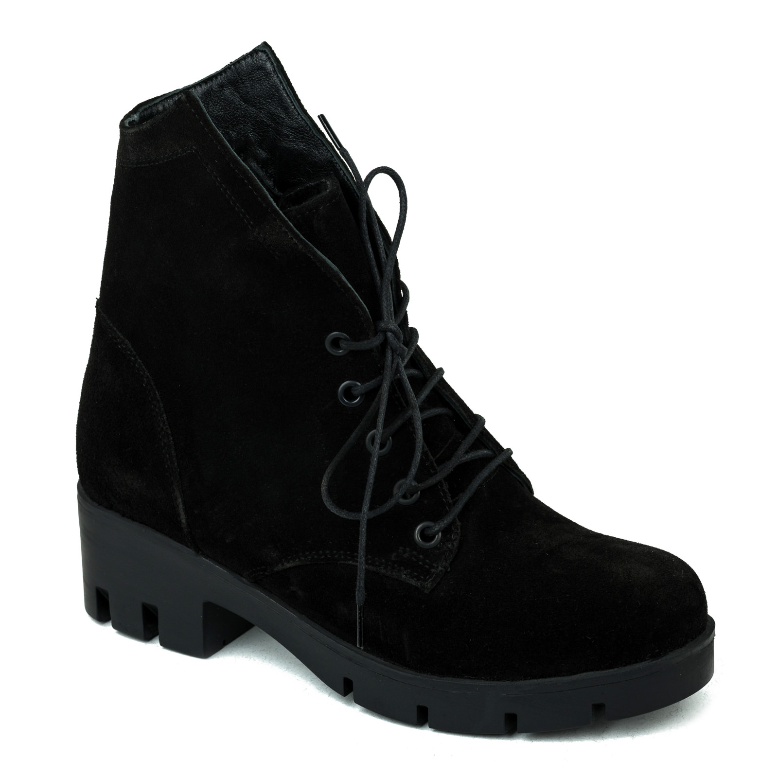 Leather ankle boots B056 - BLACK