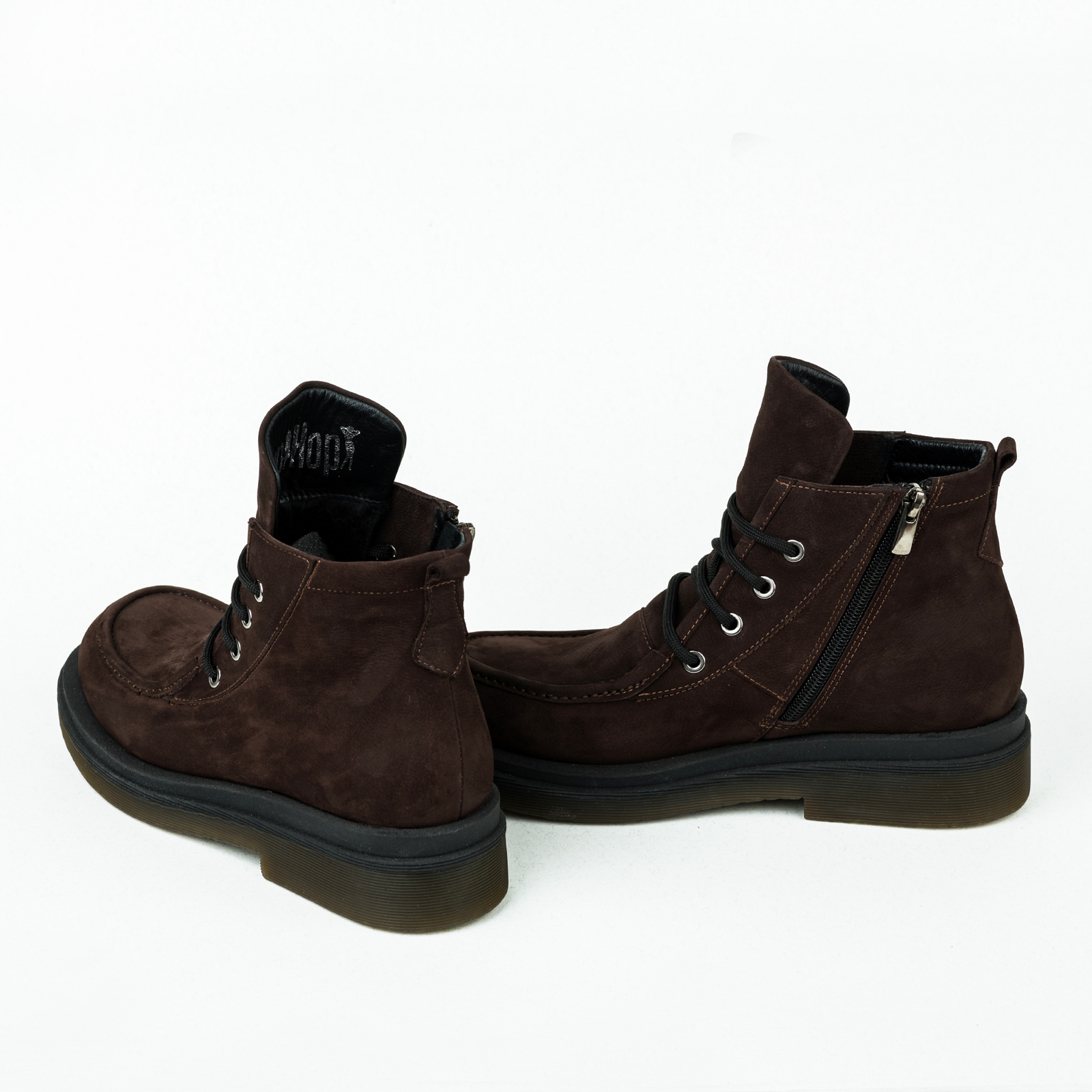 Leather ankle boots B057 - BROWN