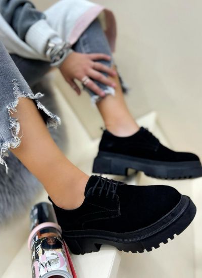 Leather shoes & flats MARISA NUBUCK - BLACK
