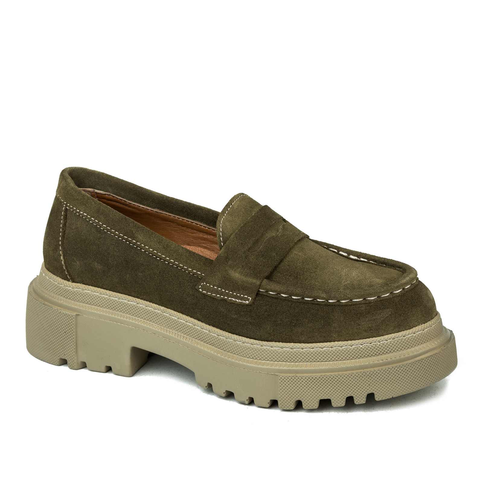 Leather shoes & flats B063 - DARK GREEN
