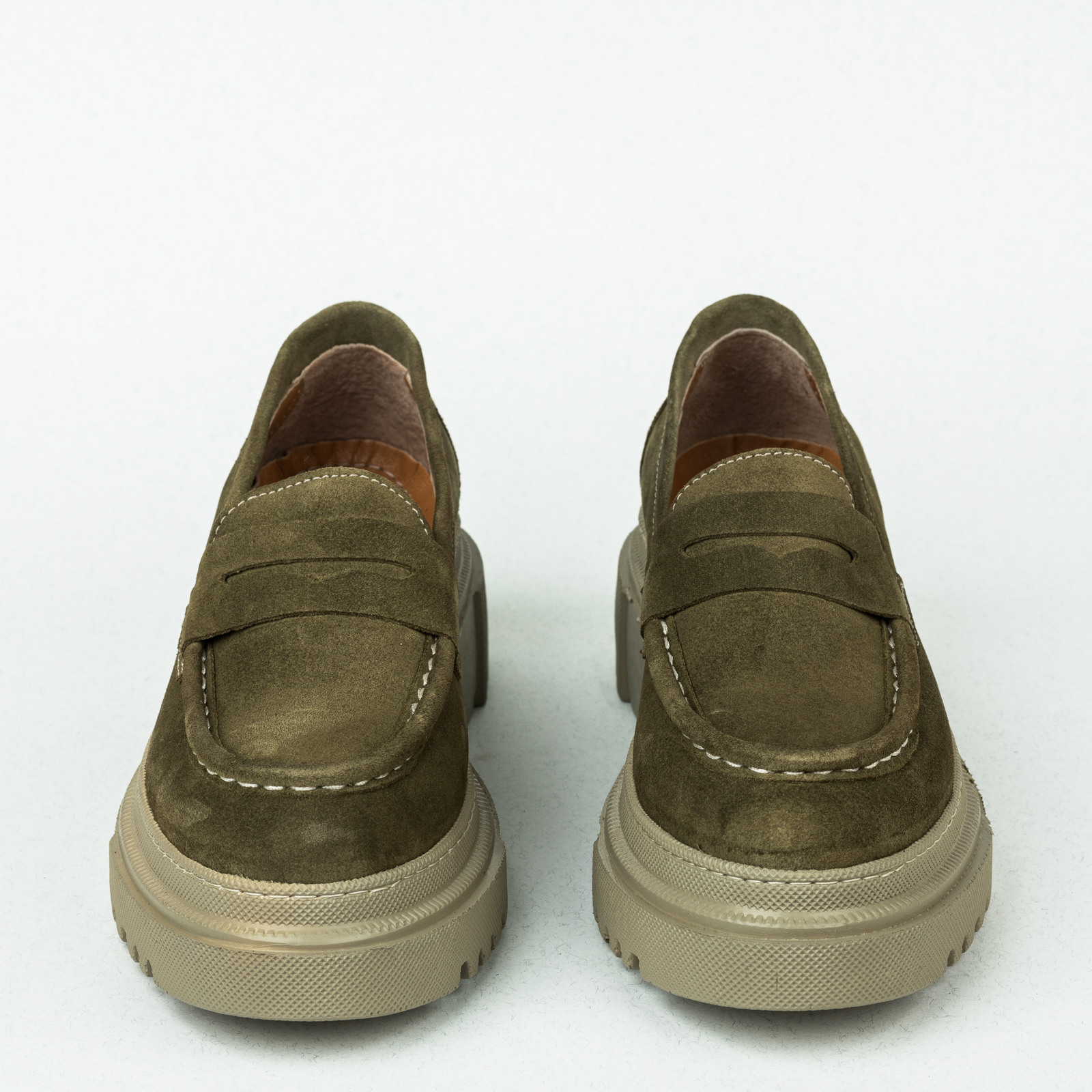 Kožne cipele B063 - MASLINASTA