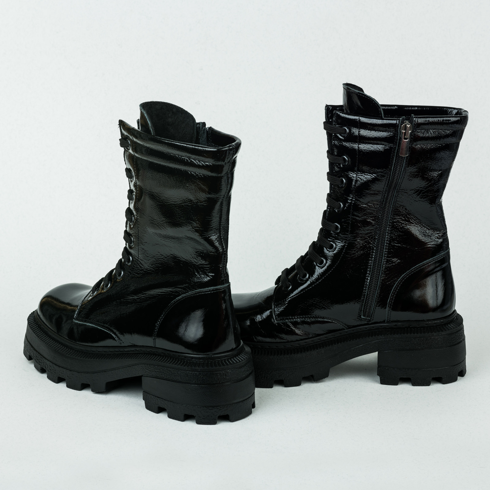 Leather WATERPROOF boots B076 - BLACK