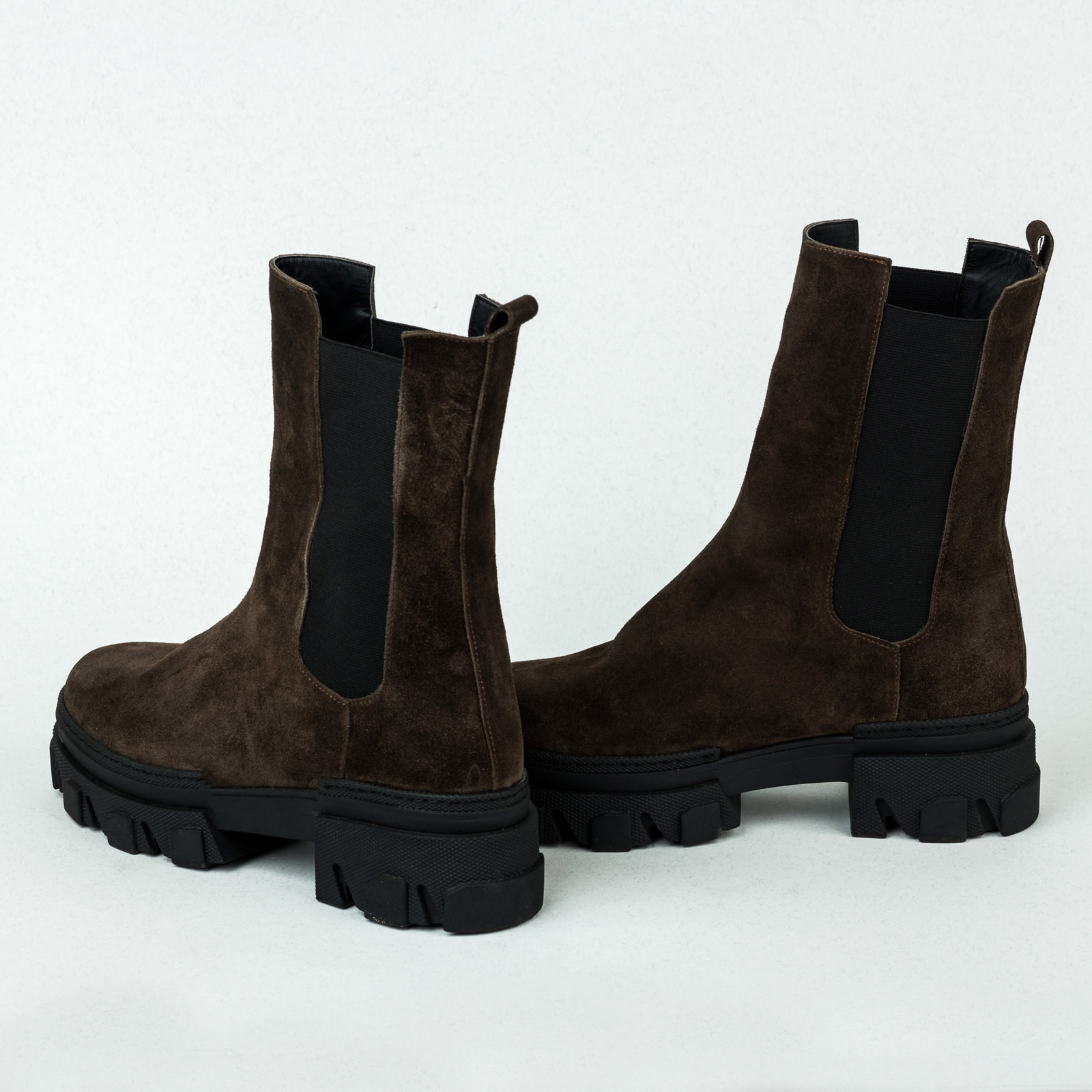 Leather WATERPROOF boots B077 - BROWN