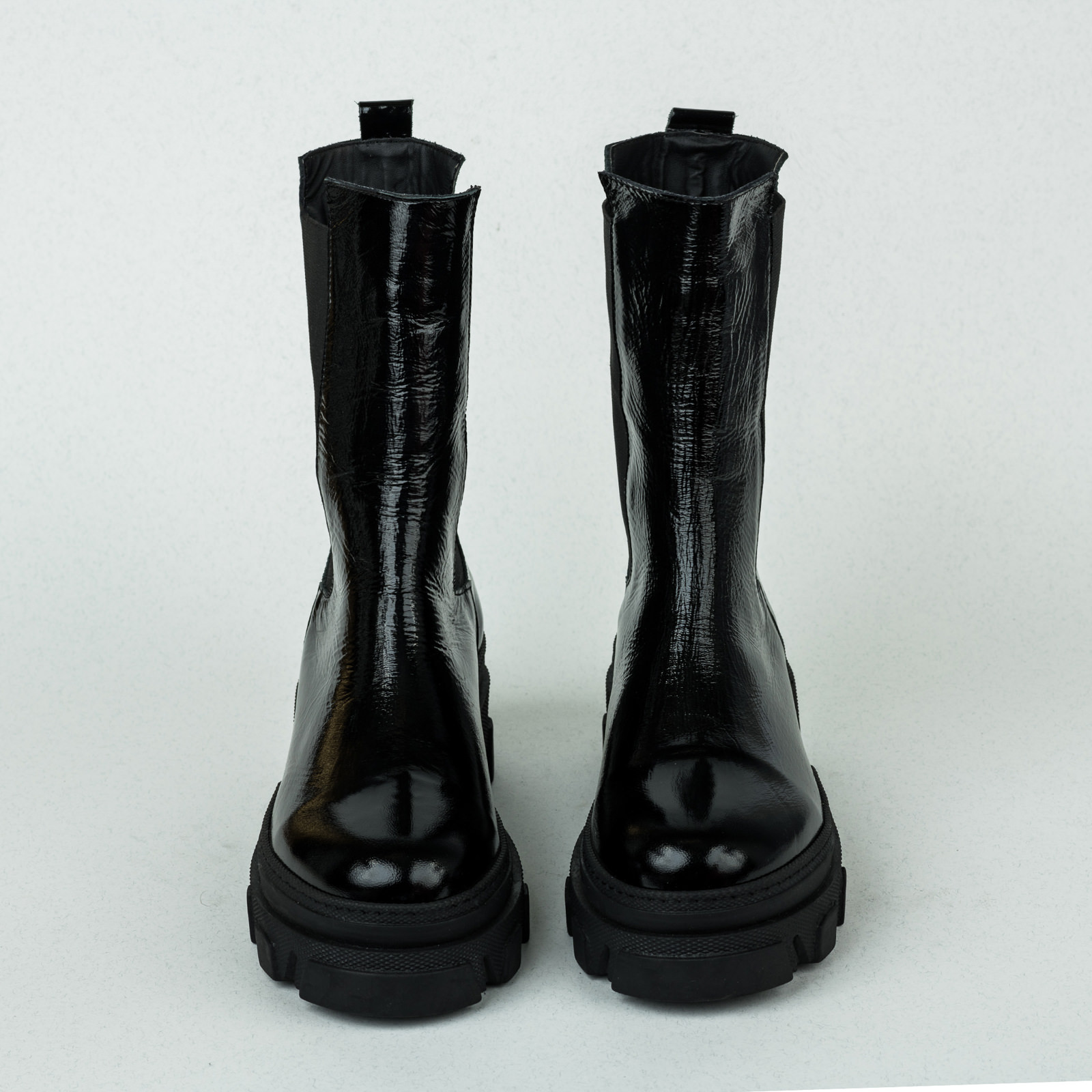 Leather WATERPROOF boots B077 - BLACK