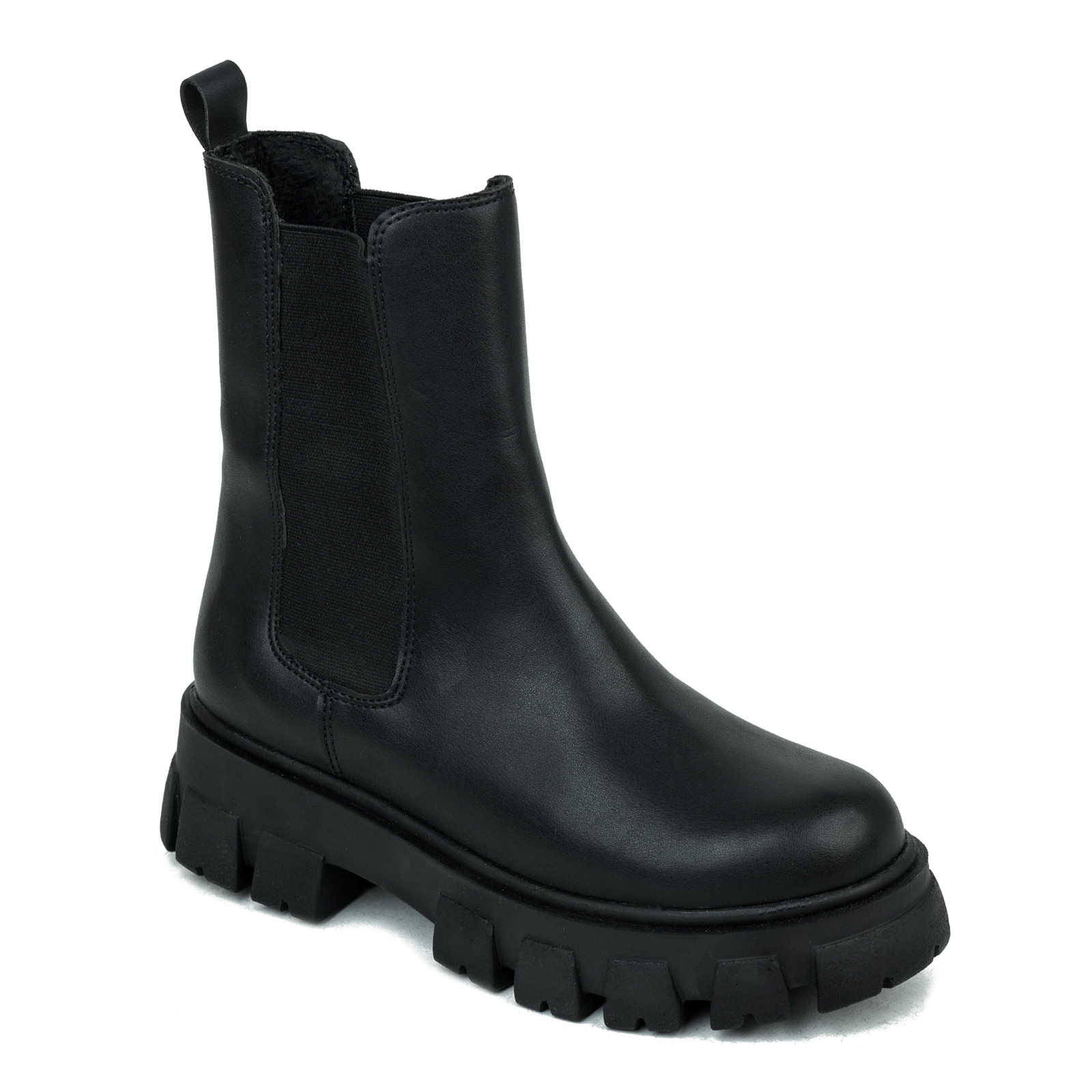 Leather WATERPROOF boots B077 - BLACK