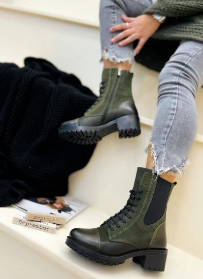 Leather ankle boots B088 - GREEN