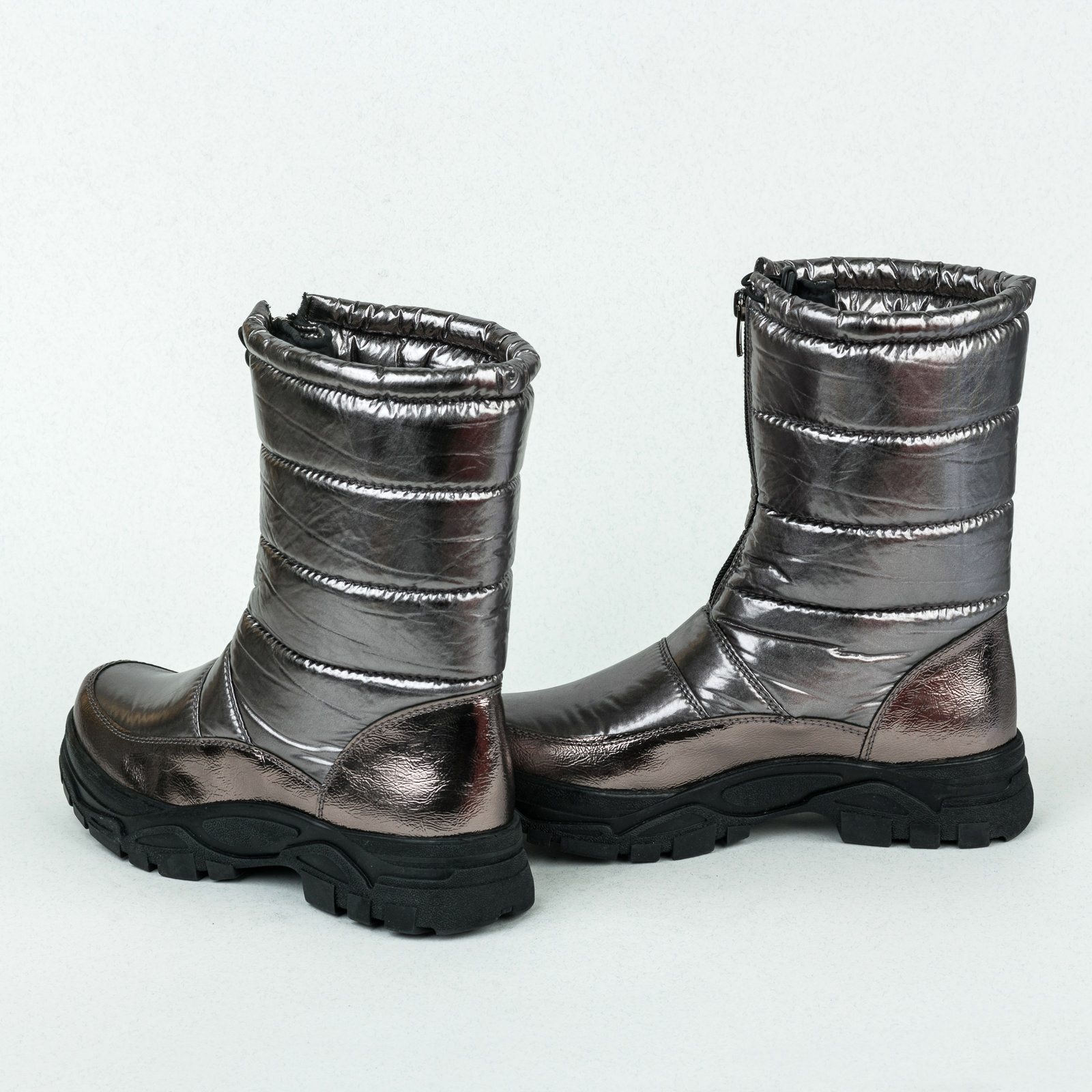 Leather boots B093 - SILVER