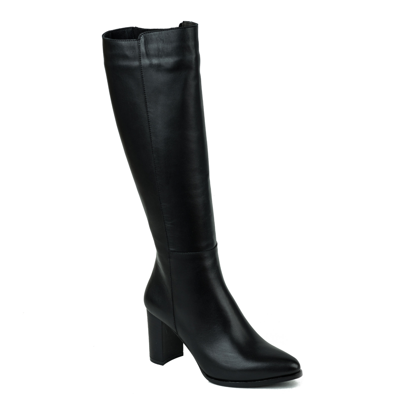 Leather boots B096 - BLACK