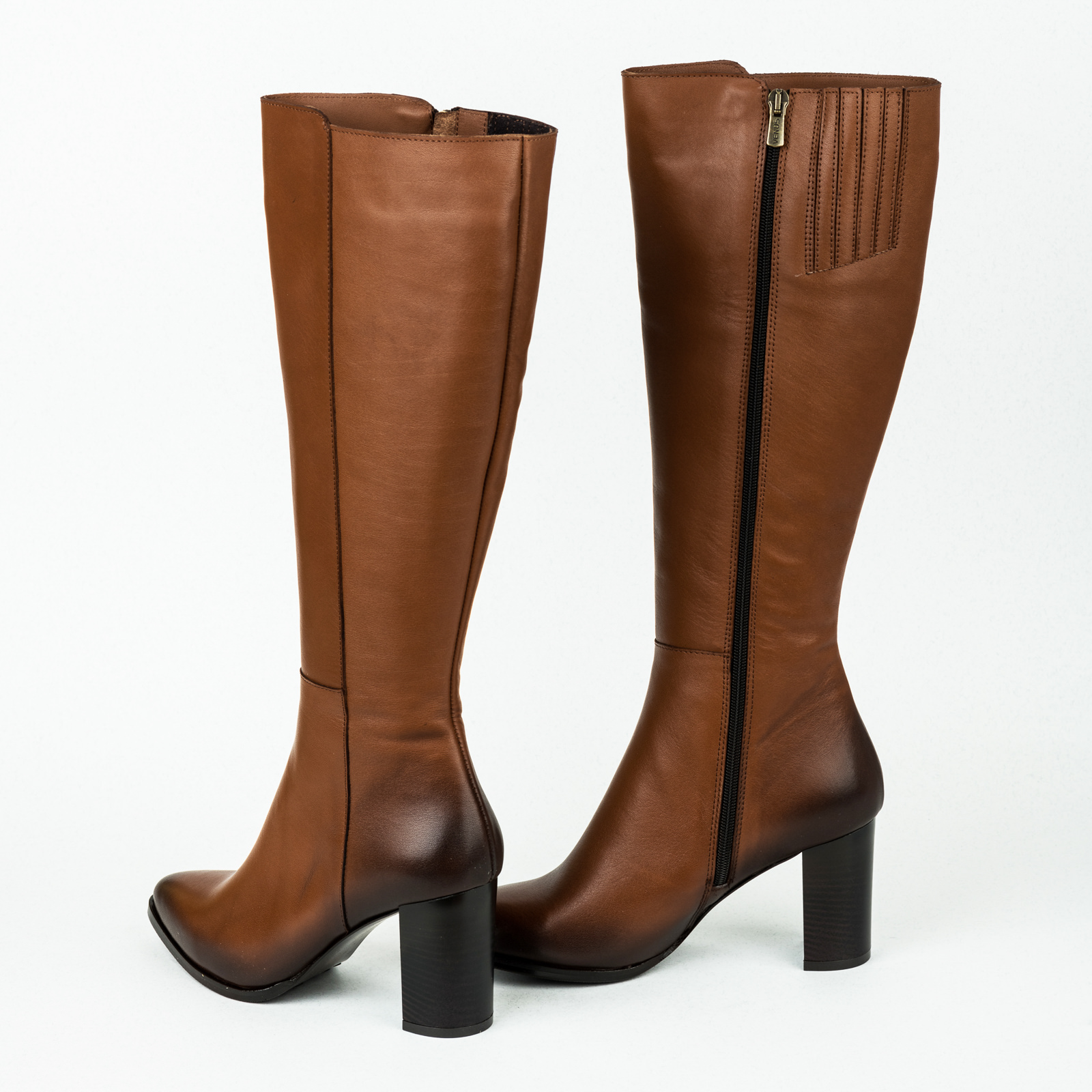 Leather boots B096 - CAMEL