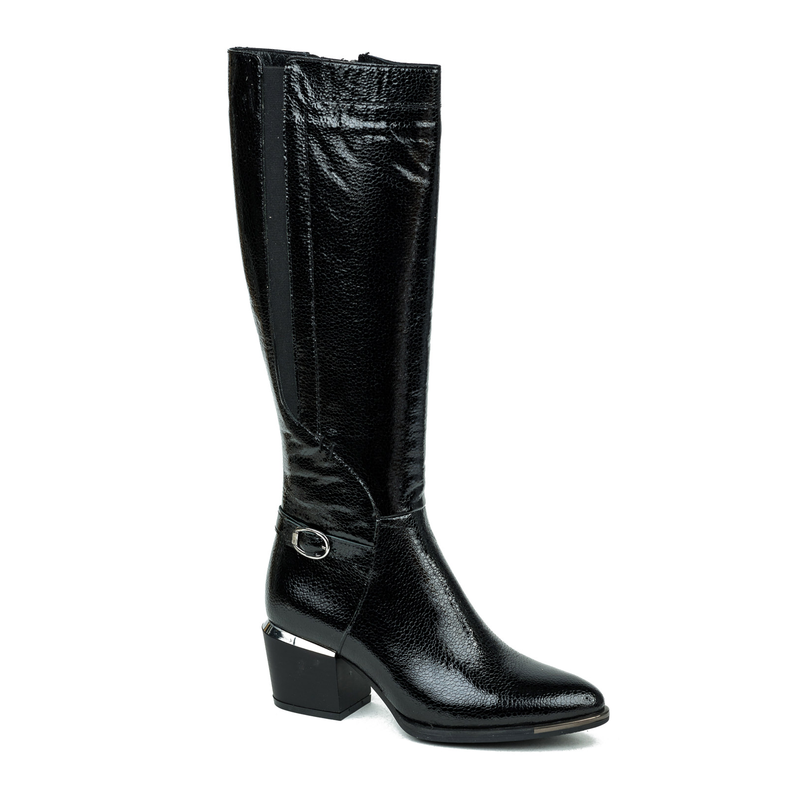 Leather boots B094 - BLACK