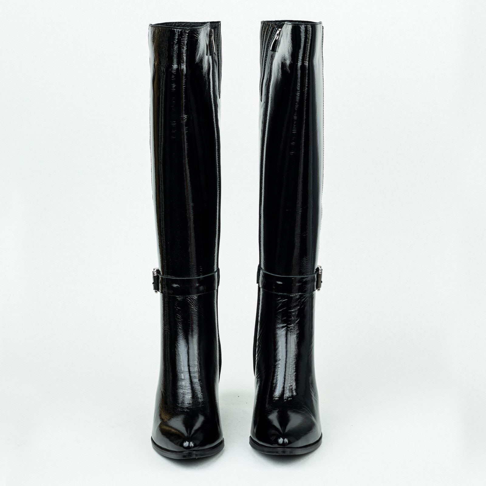 Leather boots B097 - BLACK