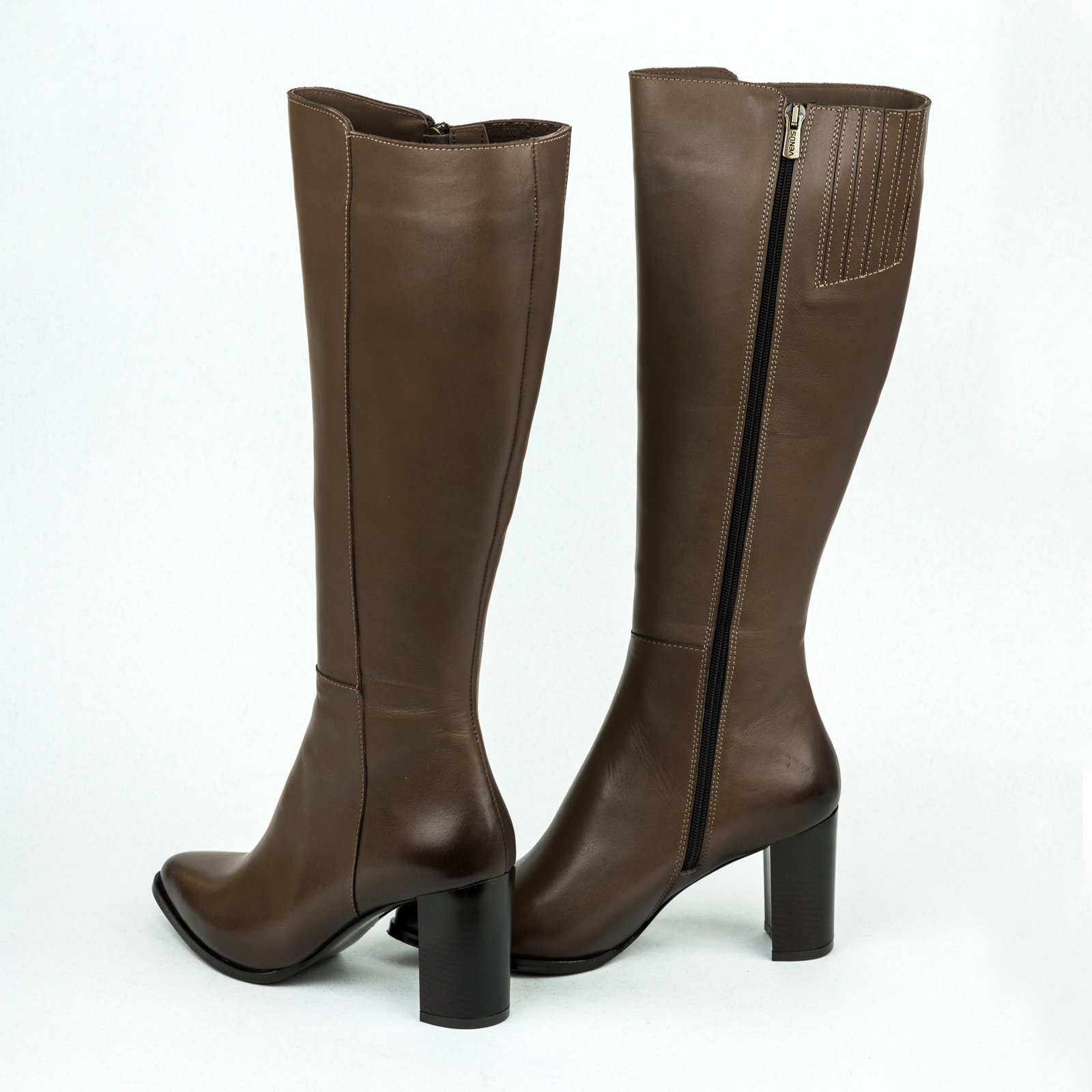 Leather boots B096 - BROWN