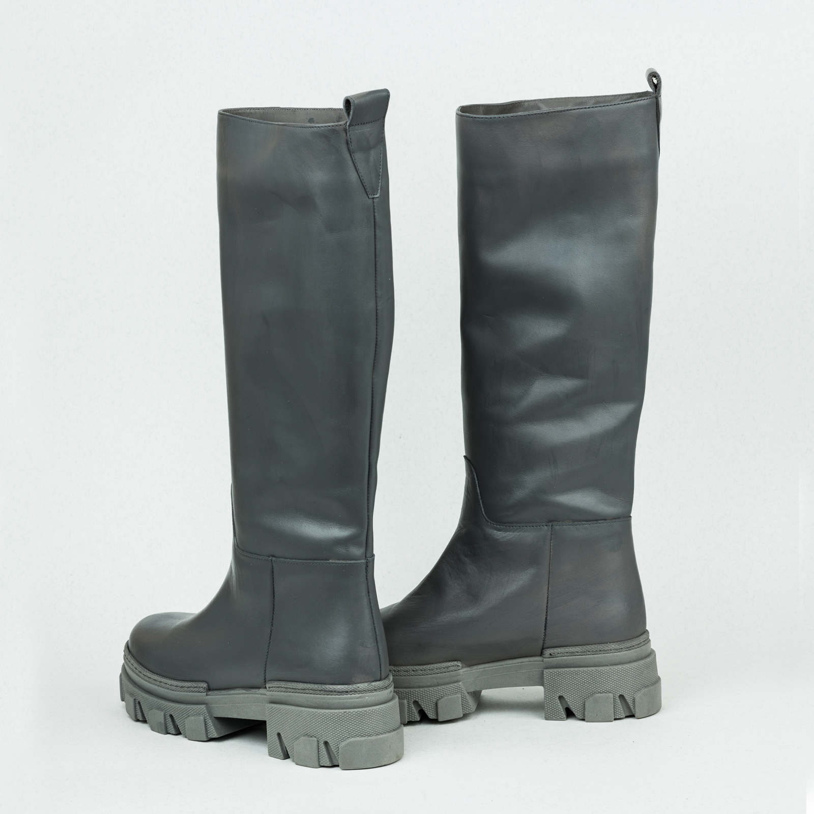 Leather WATERPROOF boots B128 - GREY