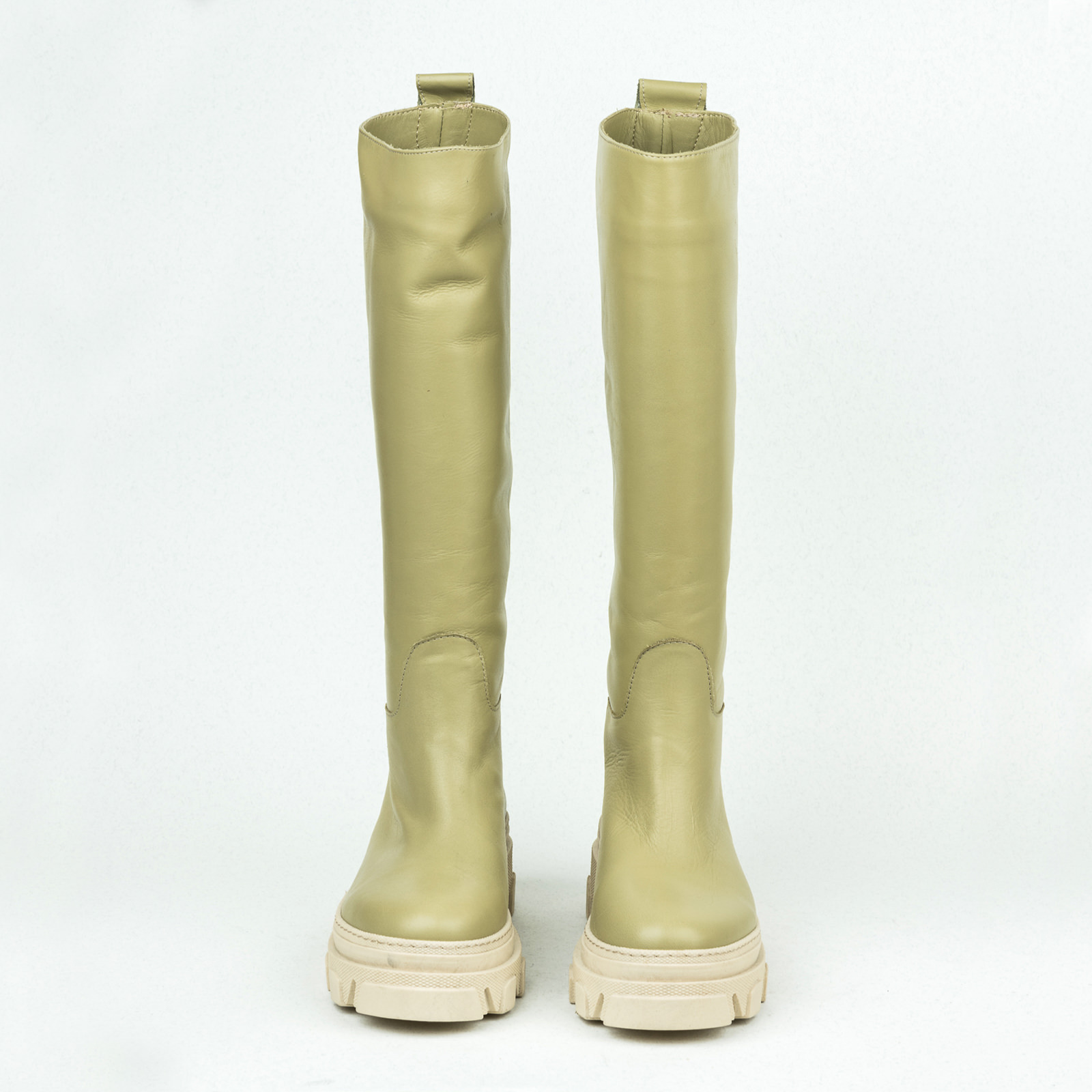 Leather WATERPROOF boots B128 - GREEN