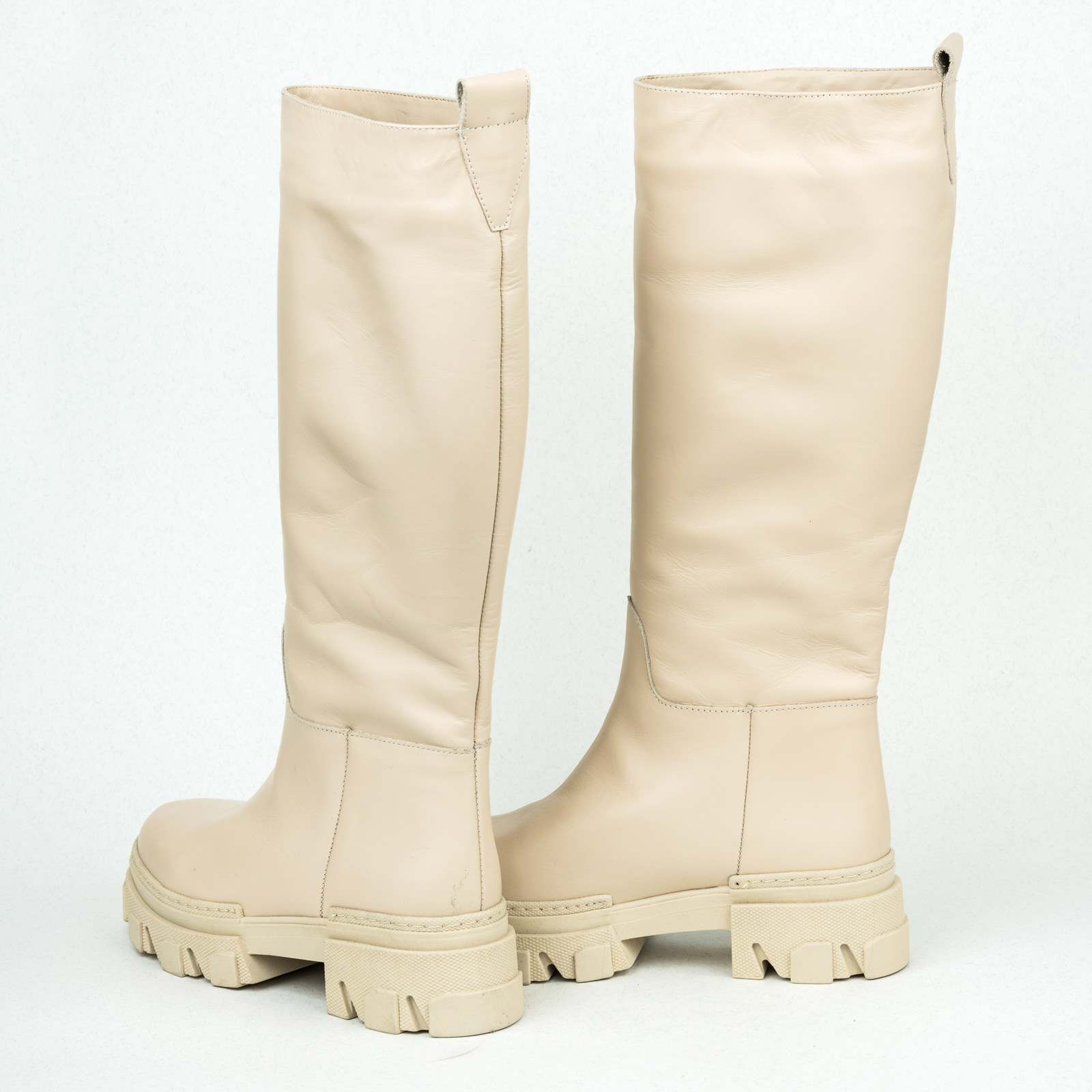 Leather WATERPROOF boots B128 - LIGHT BEIGE