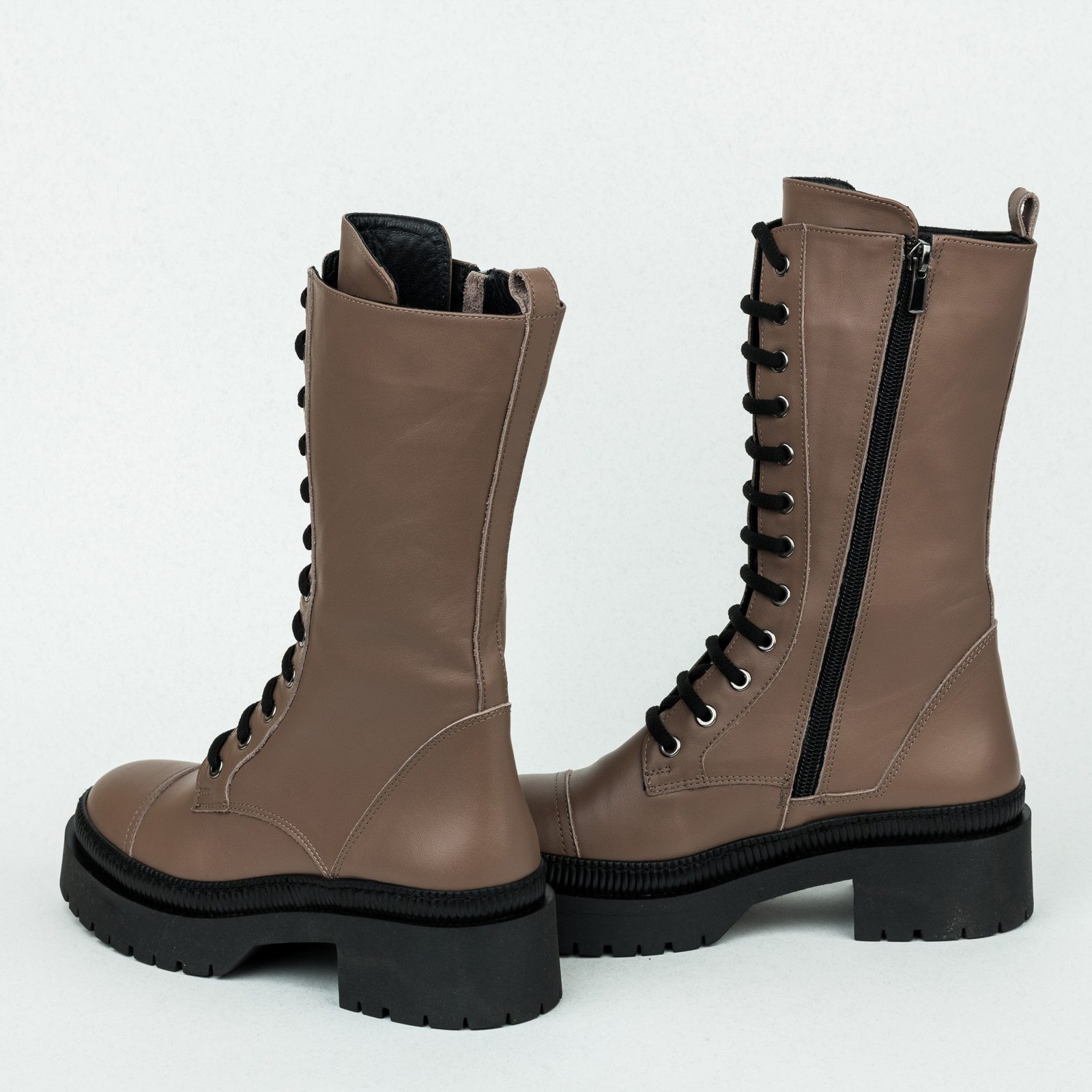 Leather ankle boots B150 - BROWN