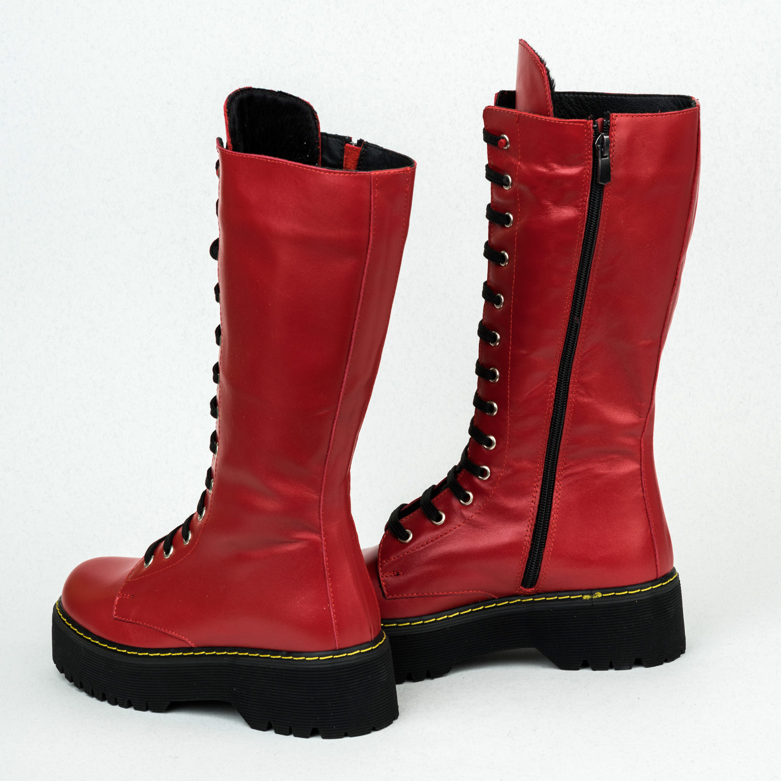 Leather WATERPROOF boots B151 - RED