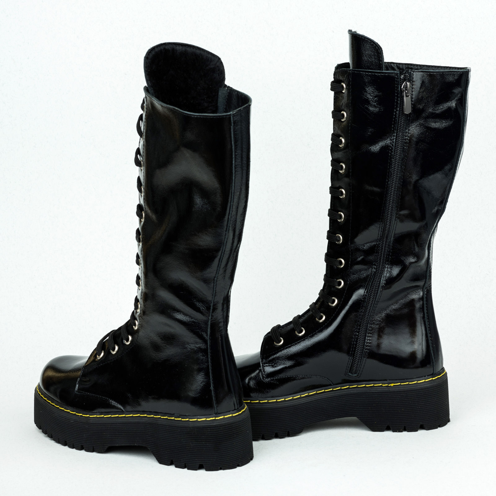 Leather WATERPROOF boots B151 - BLACK