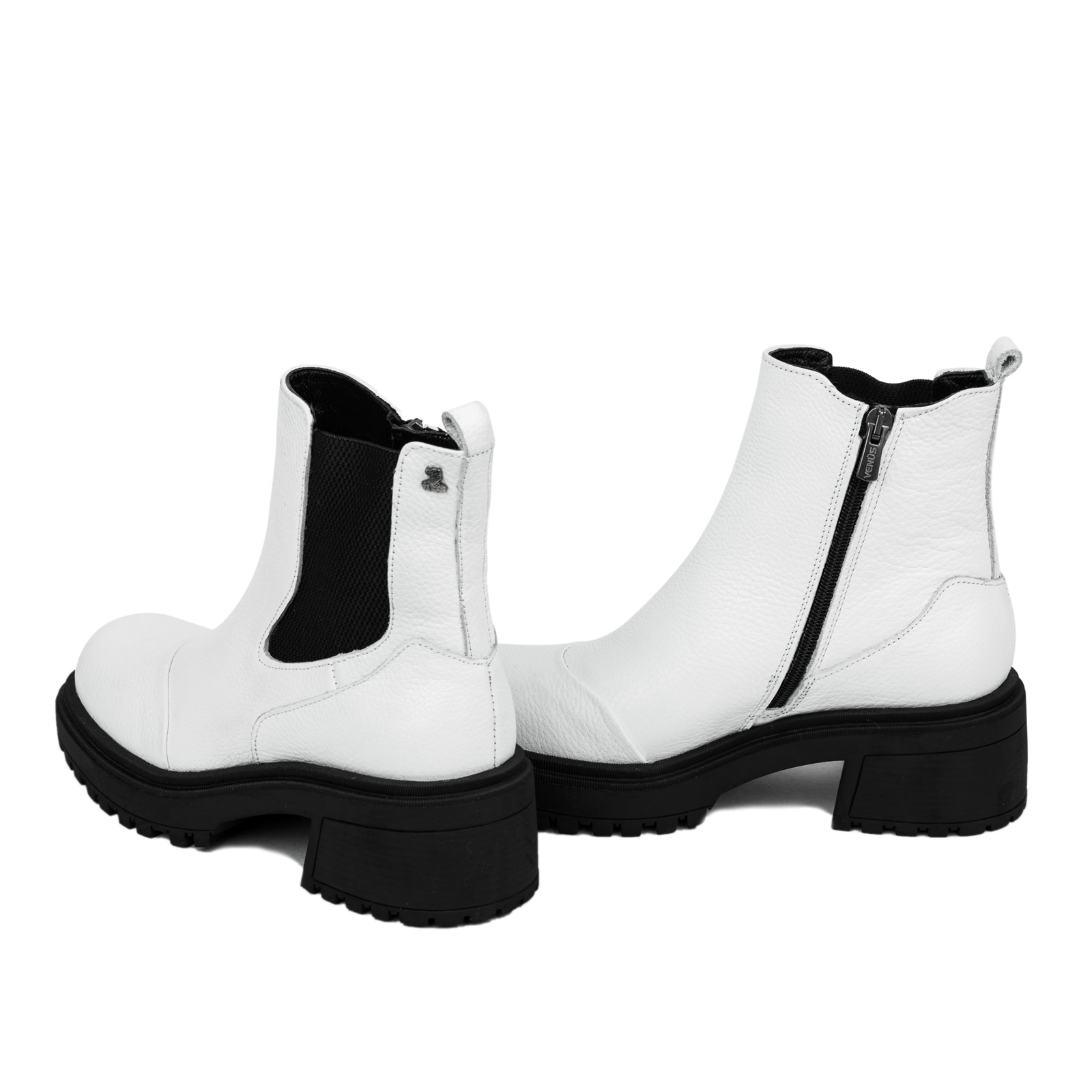 Leather ankle boots B156 - WHITE