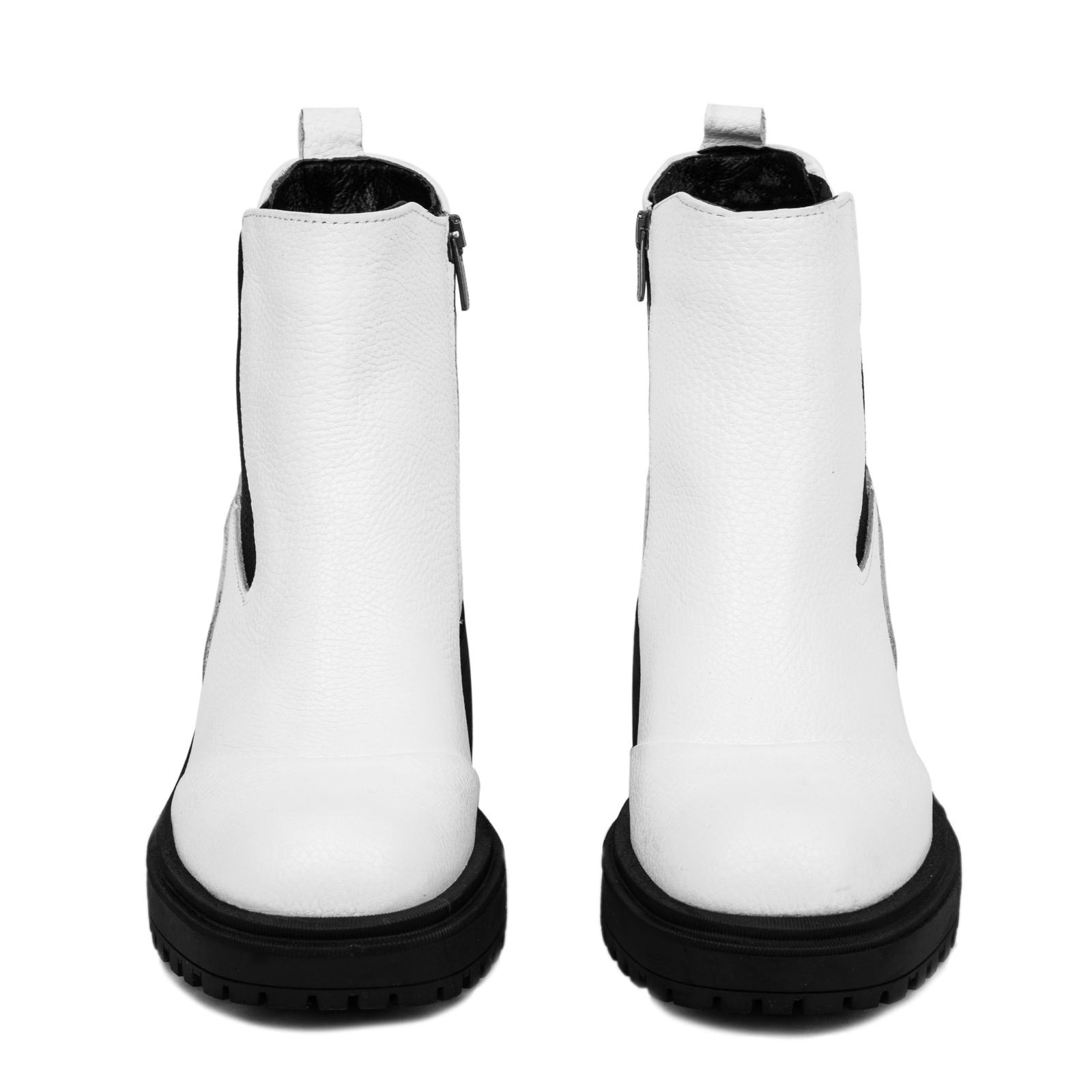 Leather ankle boots B156 - WHITE
