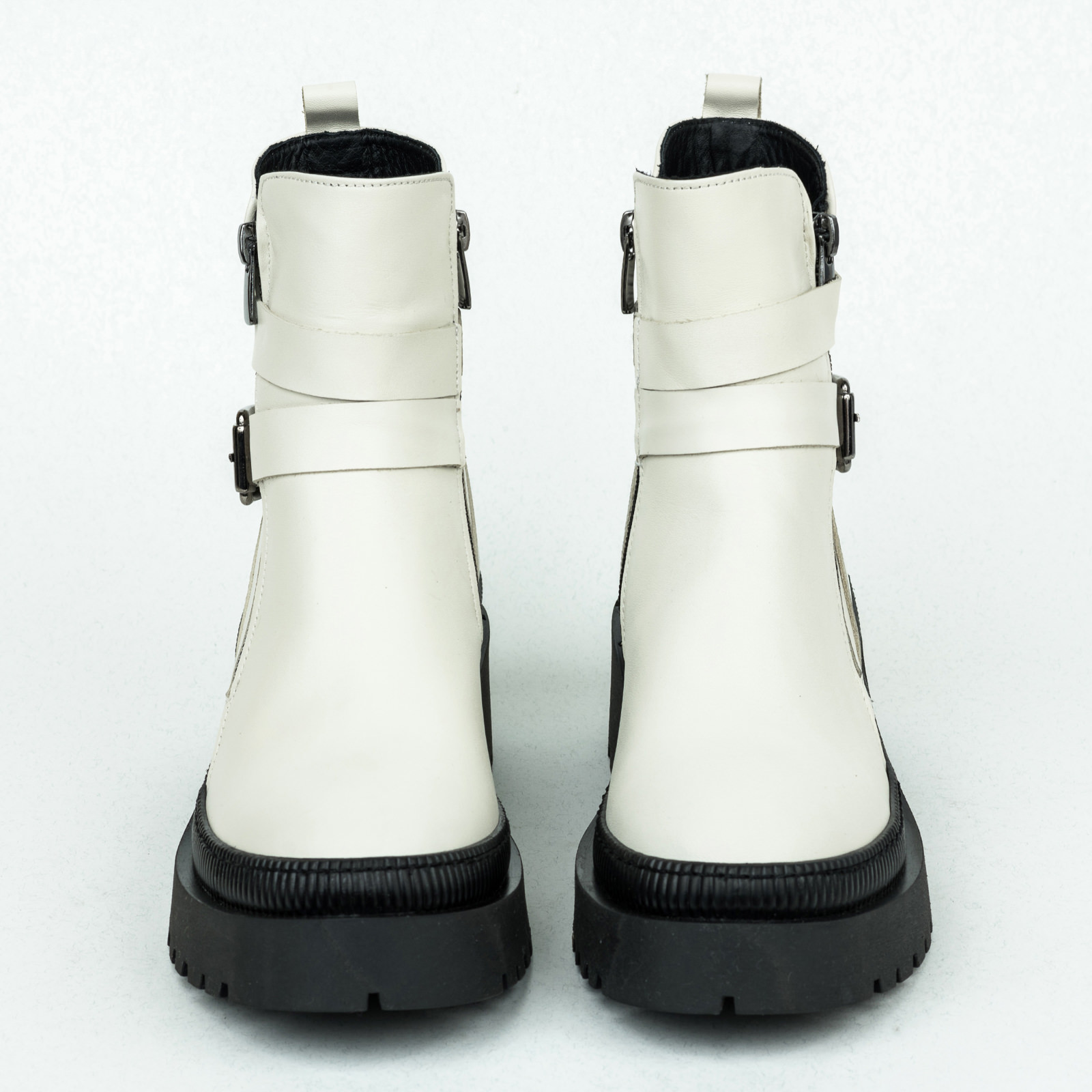 Leather ankle boots B157 - WHITE