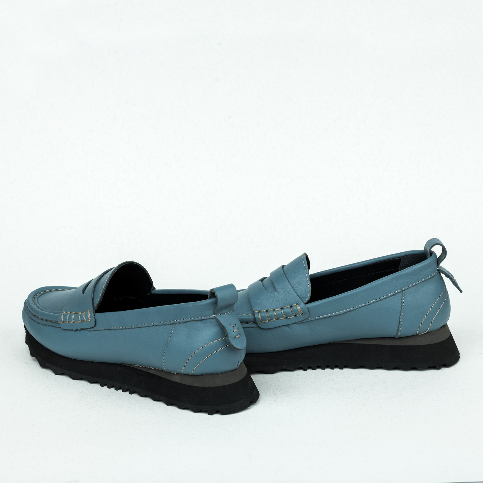 Leather shoes & flats B187 - BLUE