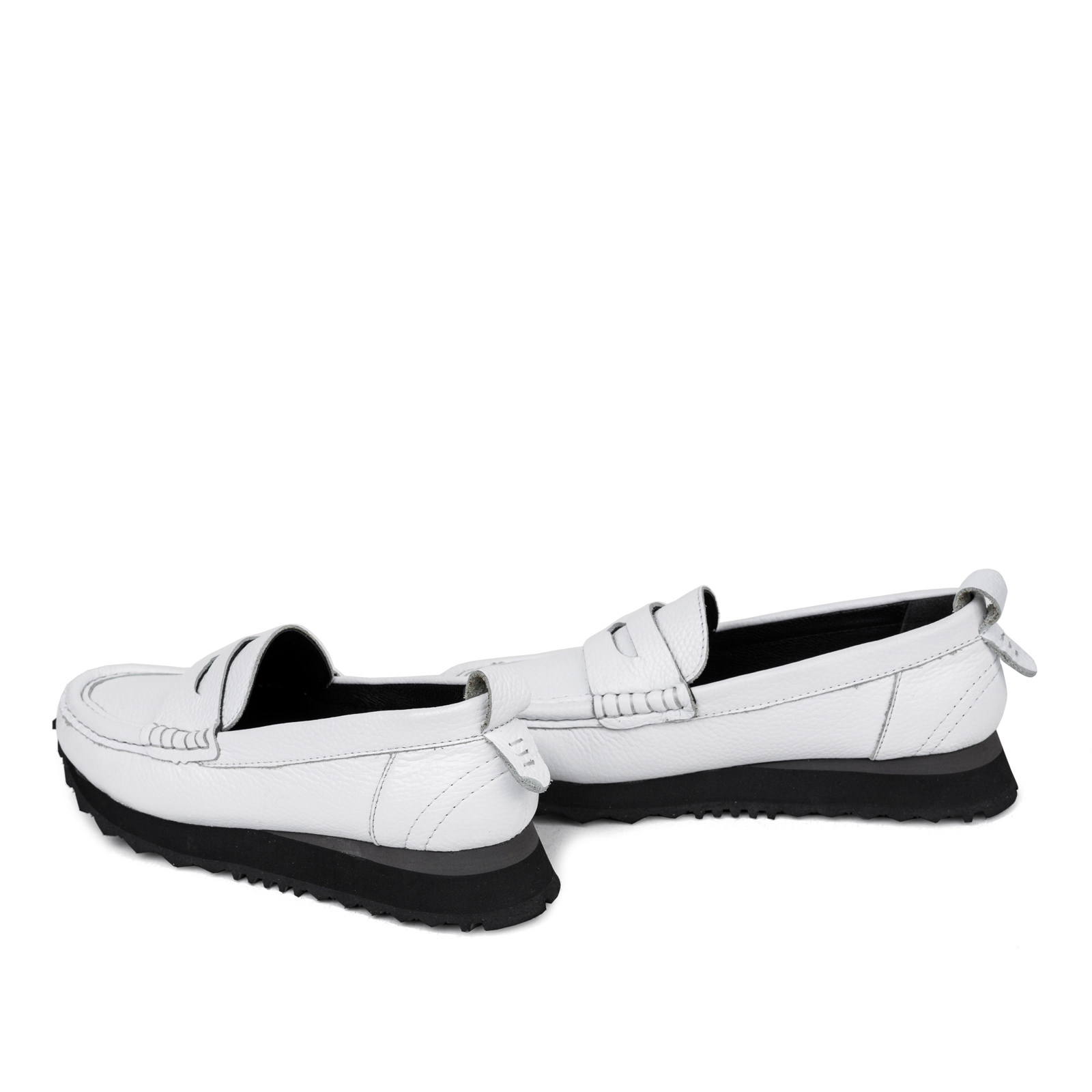 Leather shoes & flats B187 - WHITE