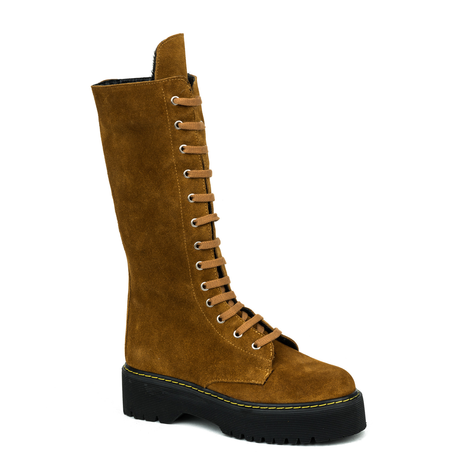 Leather WATERPROOF boots B204 - OCHRE