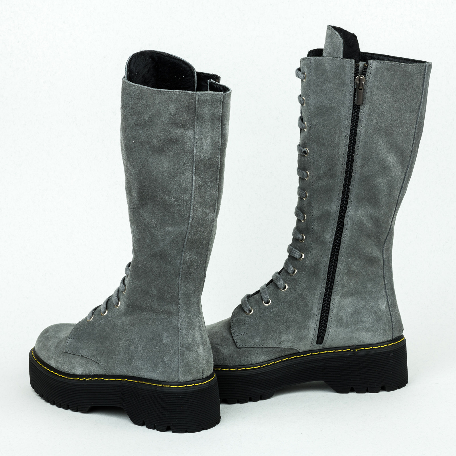 Leather WATERPROOF footwear LIBBY - GREY