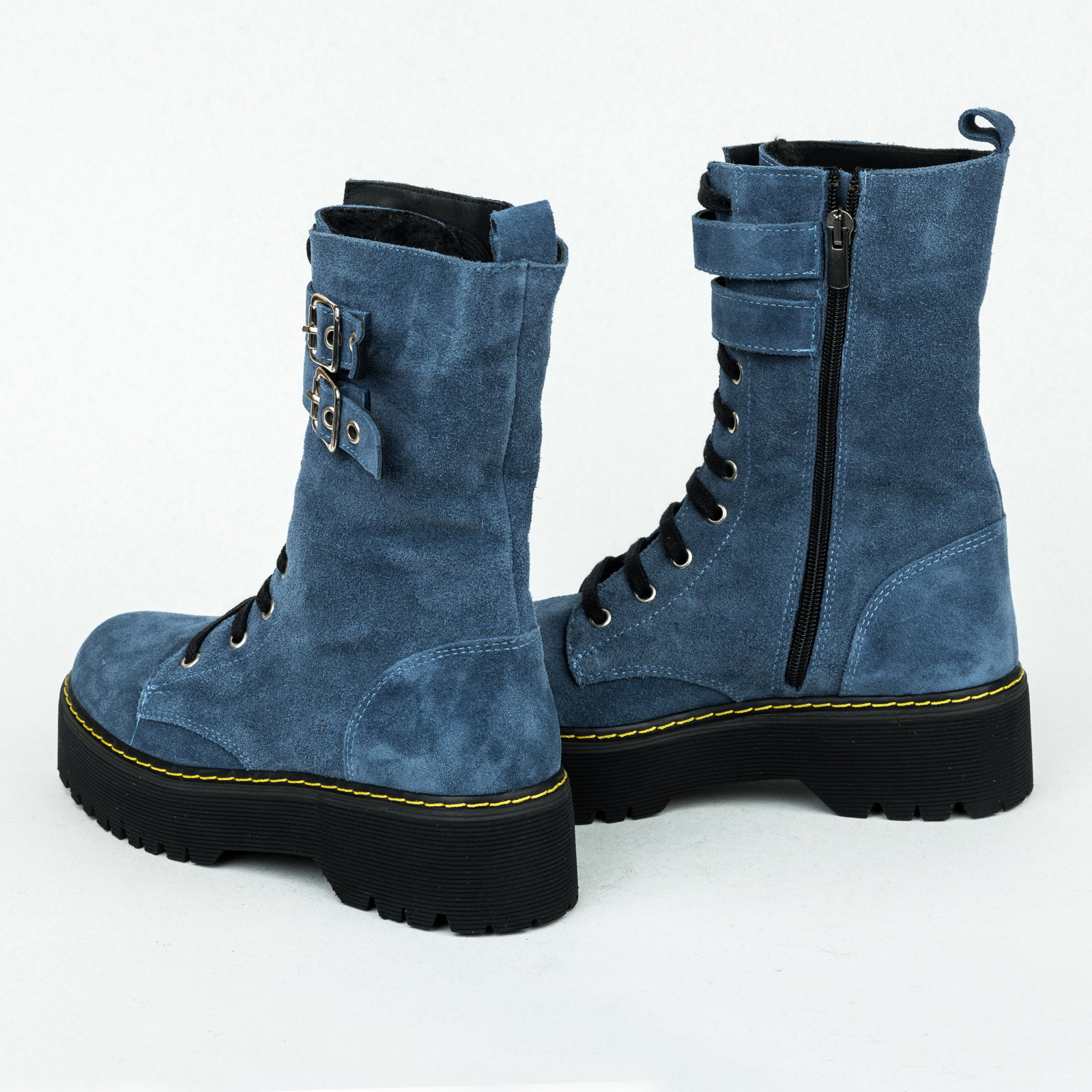 Leather WATERPROOF boots B203 - BLUE