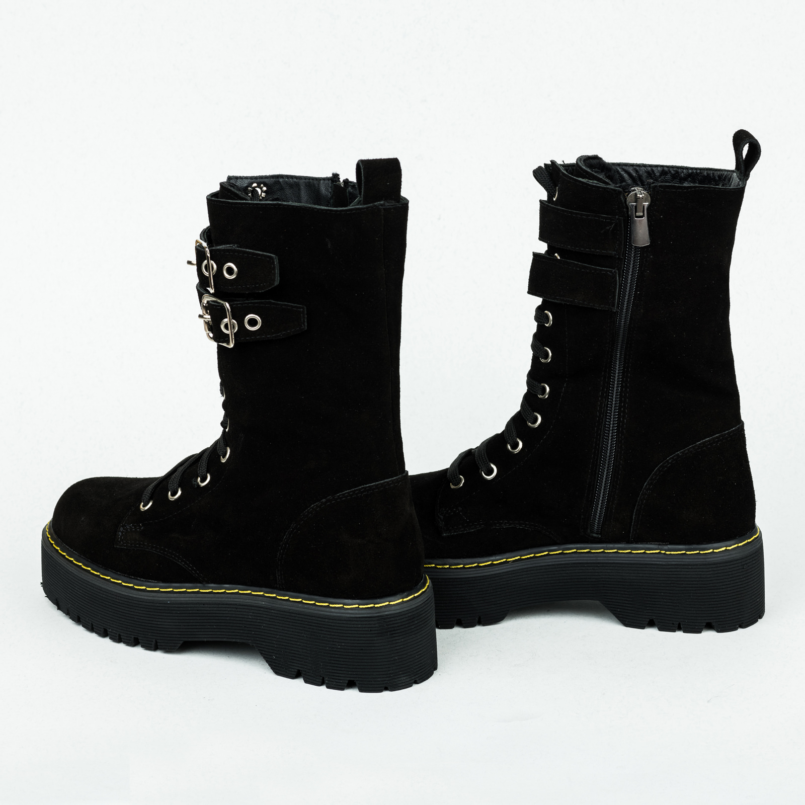 Leather WATERPROOF boots B203 - BLACK