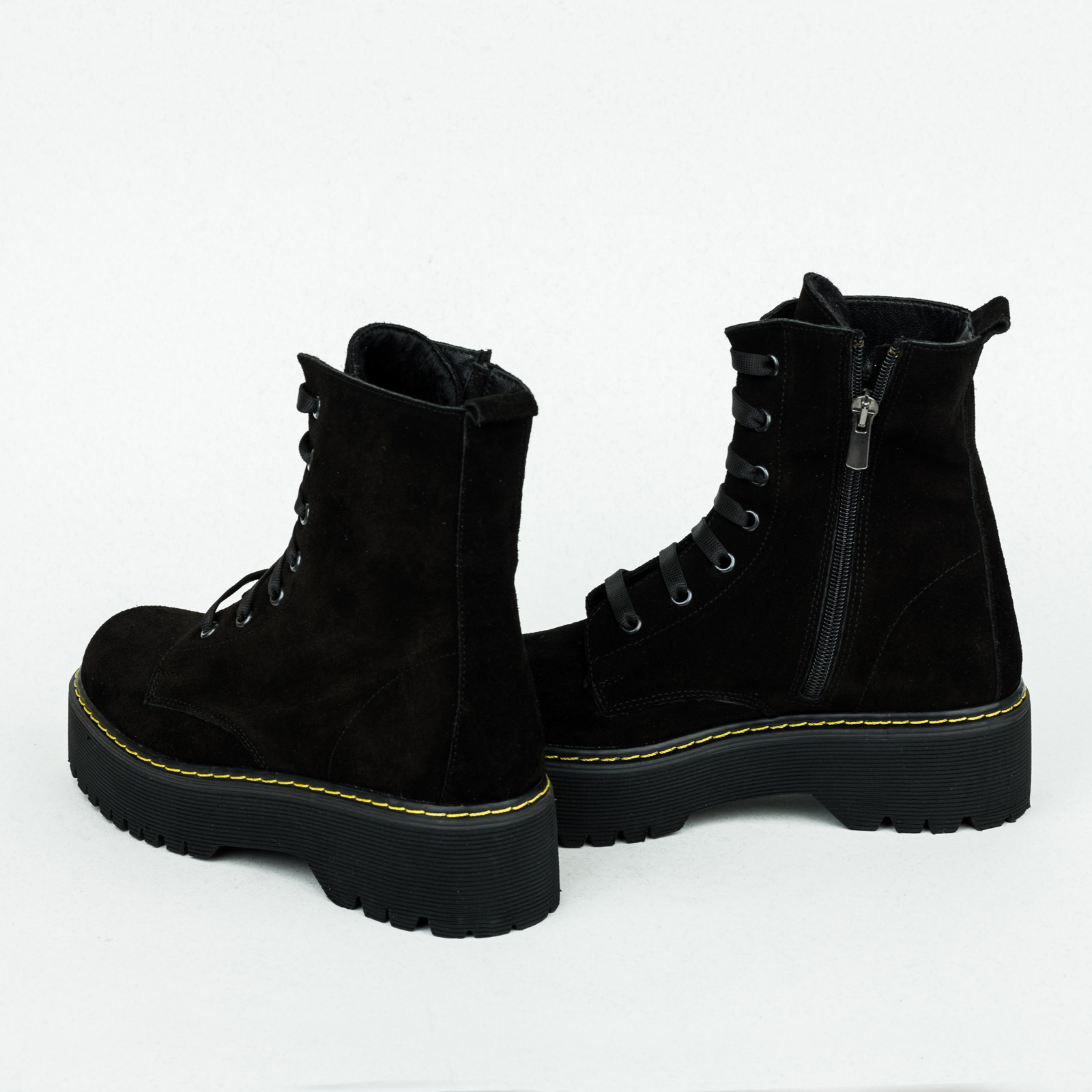 Leather WATERPROOF boots B206 - BLACK