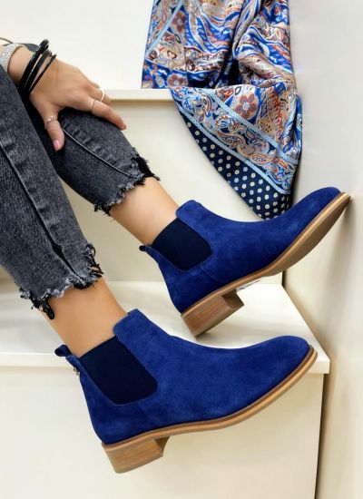Leather ankle boots NELL - BLUE
