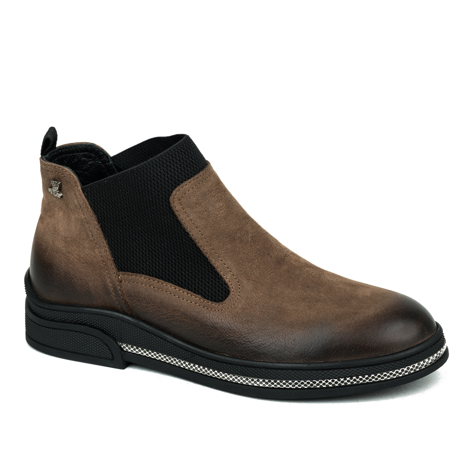 Leather ankle boots B211 - BROWN