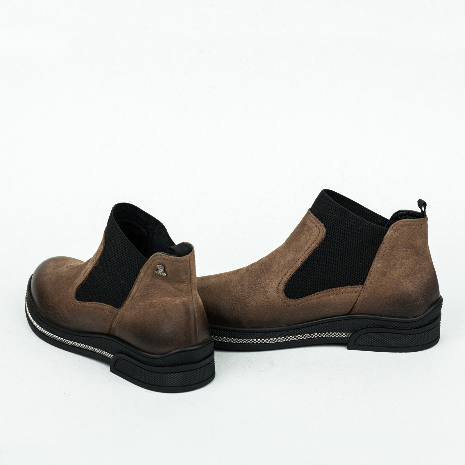 Leather ankle boots B211 - BROWN