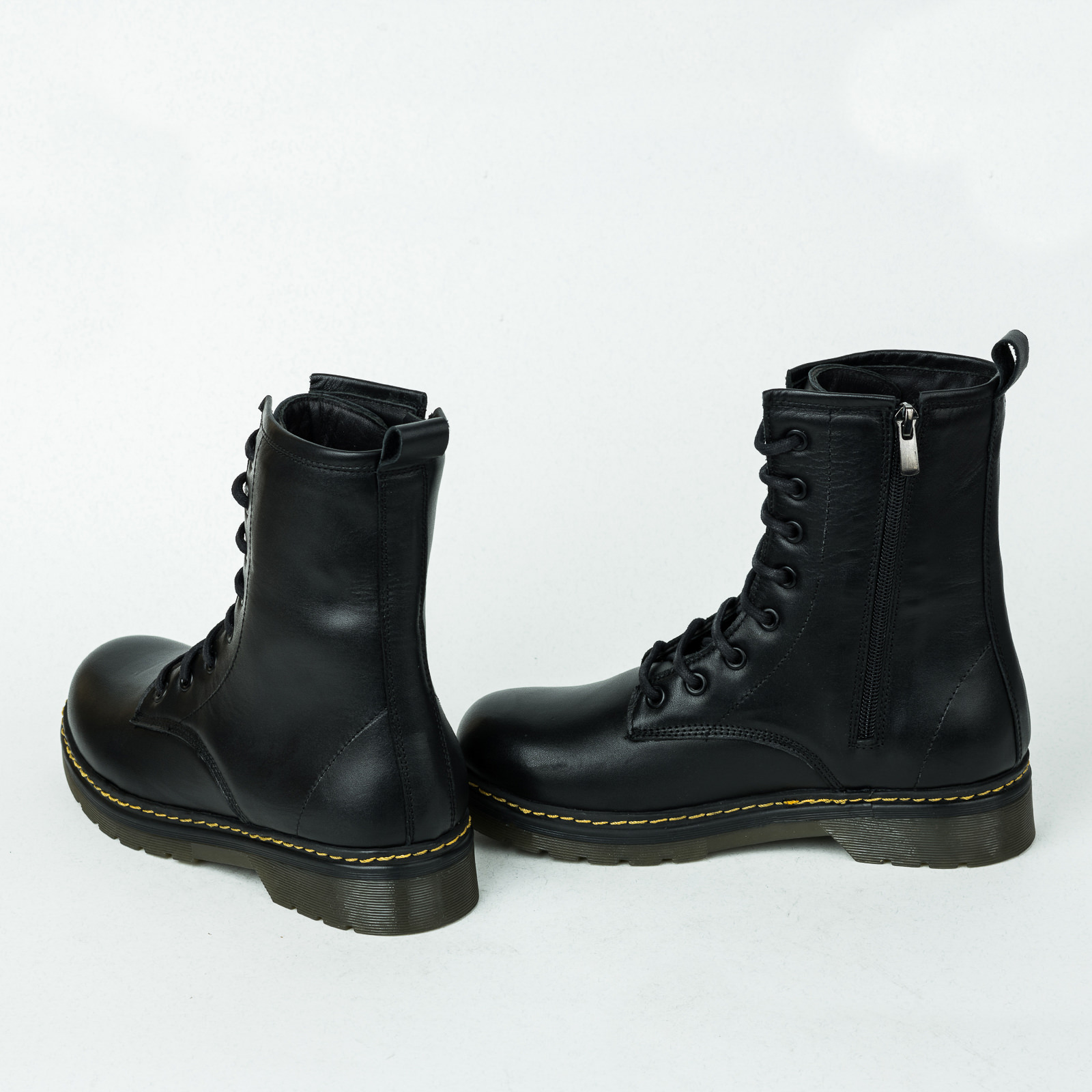 Leather booties B222 - BLACK