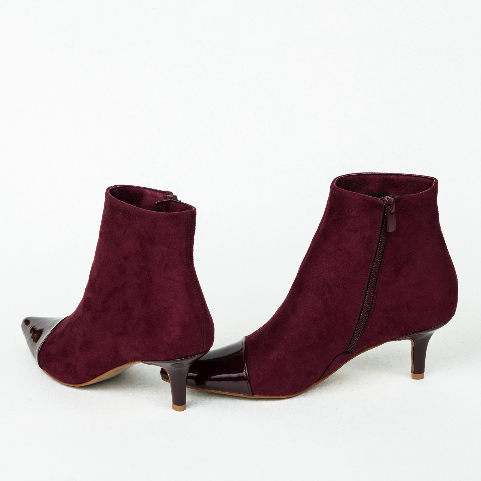 Women ankle boots B225 - WINE RED