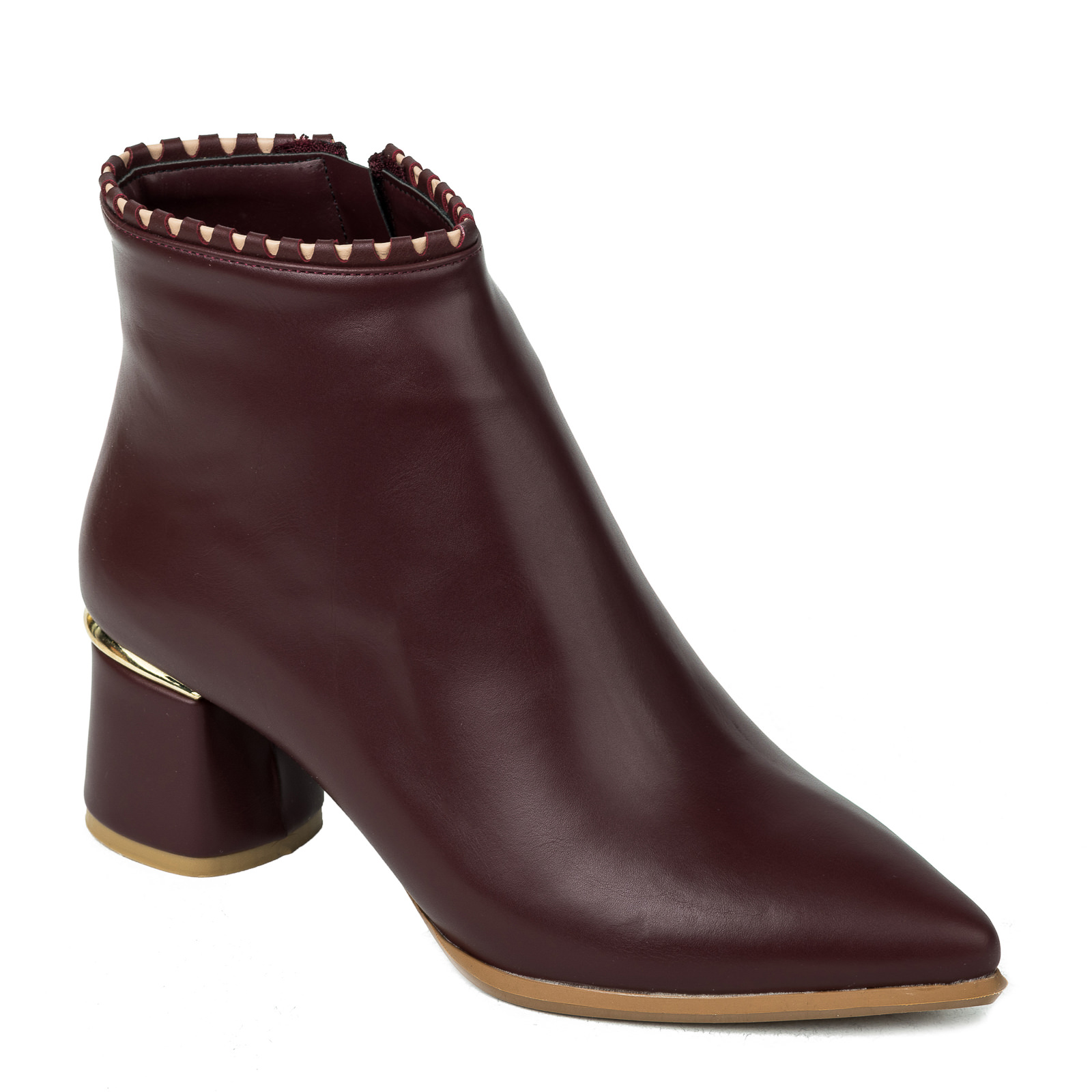 Women ankle boots B229 - WINE RED
