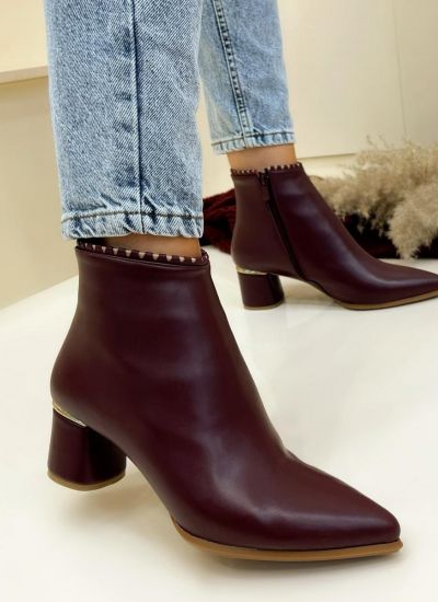 Women ankle boots B229 - WINE RED