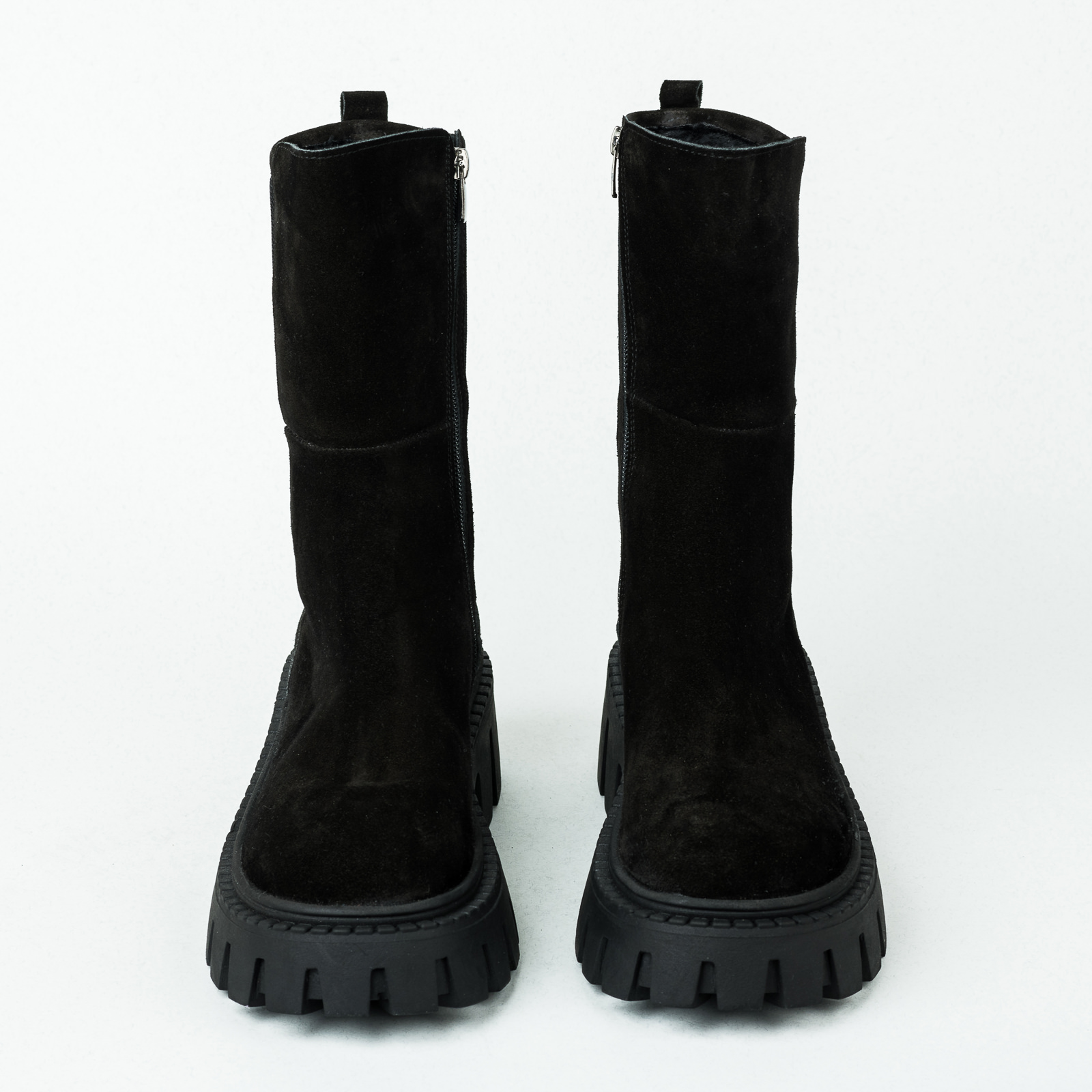 Leather booties B247 - BLACK