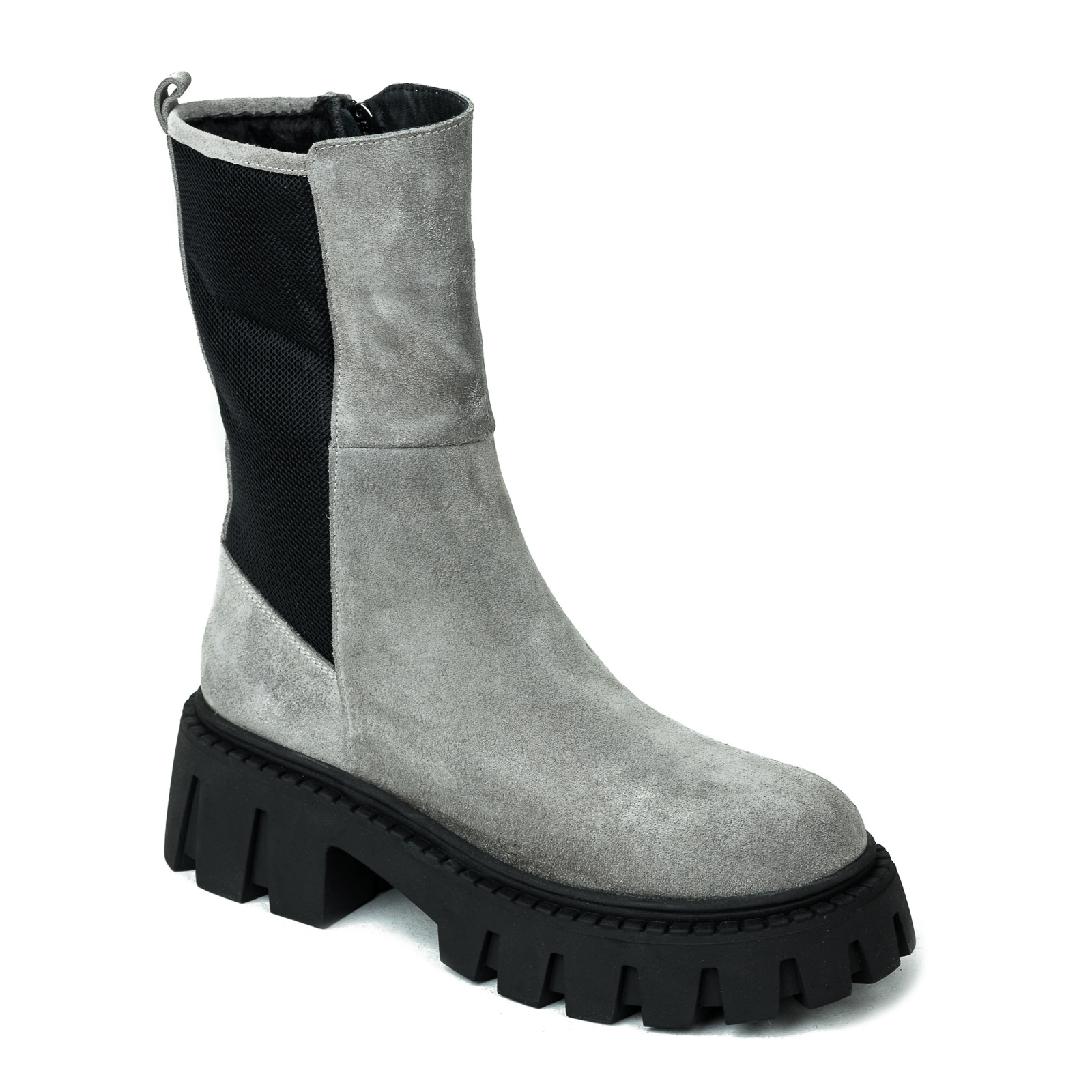 Leather booties B247 - GREY