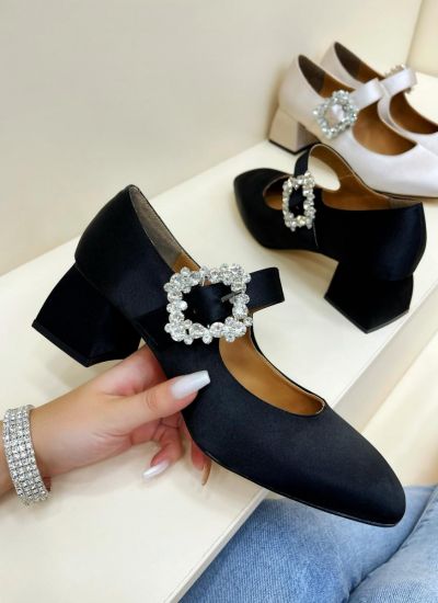 Stilettos and high-heels SAFIRA SATIN - BLACK