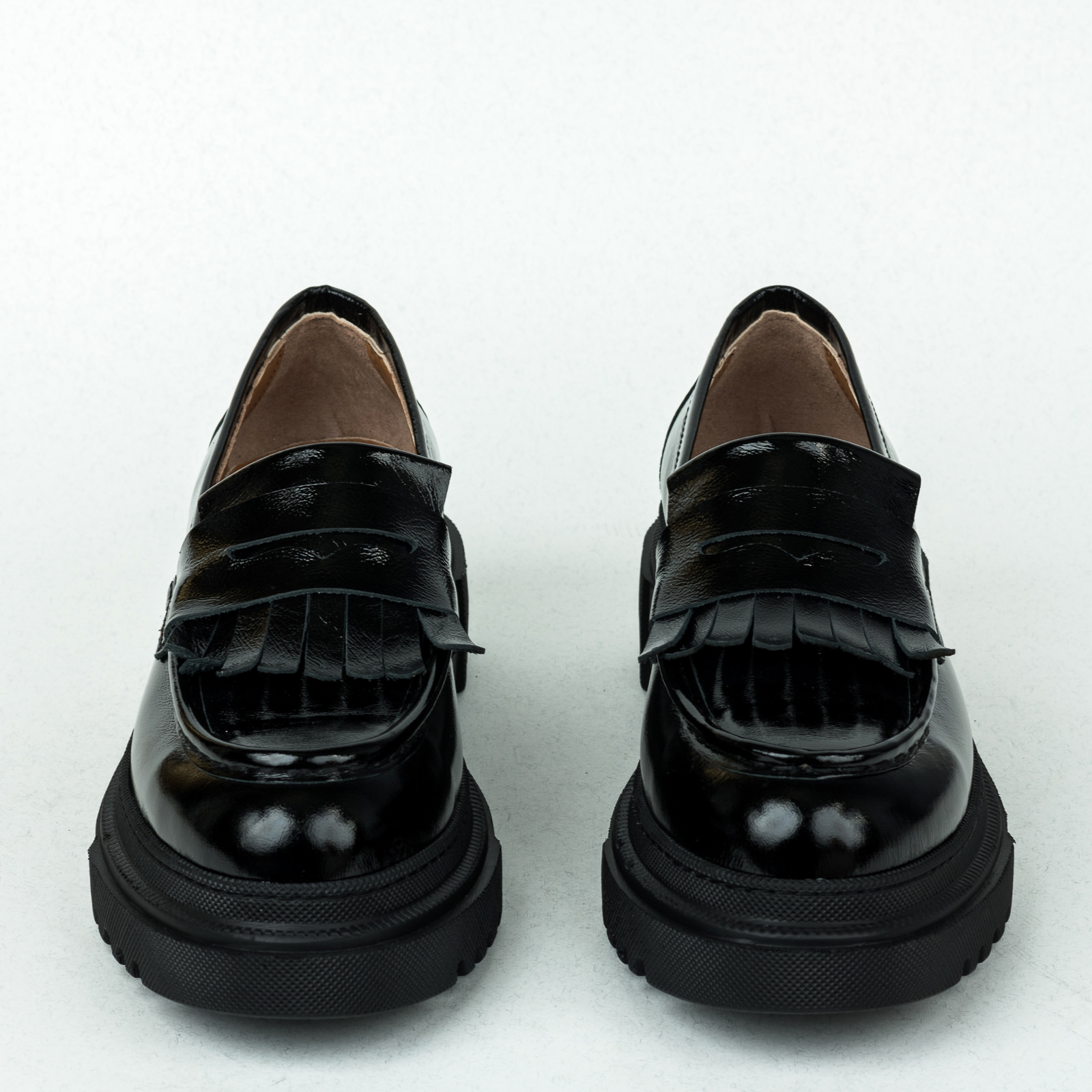 Bőr hétköznapi és lapos cipő B270 - FEKETE
