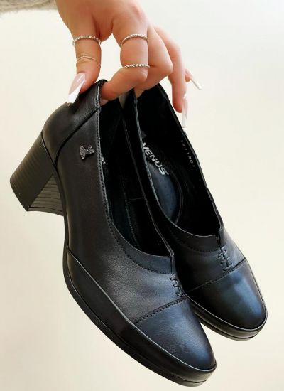 Leather stilettos and high-heels TARALA - BLACK