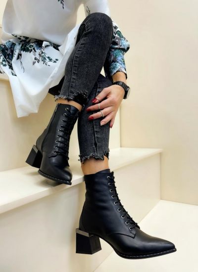 Leather ankle boots KYLIE - BLACK