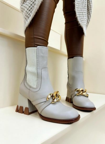 Leather ankle boots RUMER - BEIGE