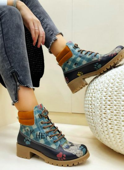 Women ankle boots B022 - BLUE